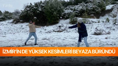 İzmir’in de yüksek kesimleri beyaza büründü