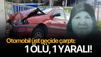 Otomobil üst geçide çarptı: 1 ölü, 1 yaralı!