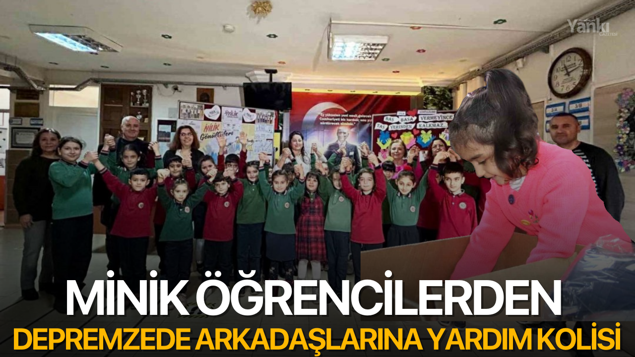 Minik öğrencilerden depremzede arkadaşlarına yardım kolisi