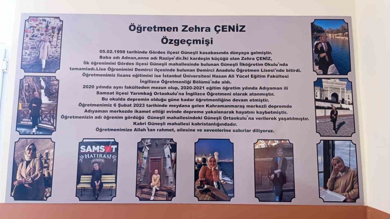 Depremin yıldönümünde Gördesli şehit öğretmene vefa