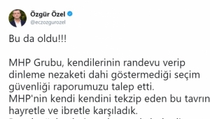 Özgür Özel, "MHP seçim güvenliği raporunu talep etti"