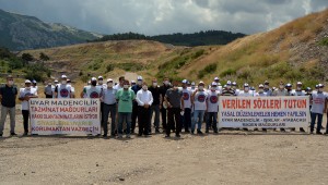 7 yıl önce kapatılan maden ocağının işçilerinden tazminat eylemi