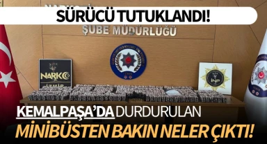 Kemalpaşa'da durdurulan minibüsten bakın neler çıktı!