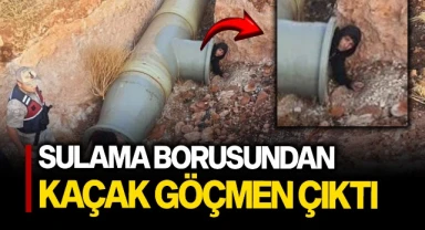 Sulama borusundan kaçak göçmen çıktı