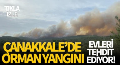 Çanakkale'de yangın yerleşim yerlerini tehdit ediyor! Bakan olay yerine gidiyor