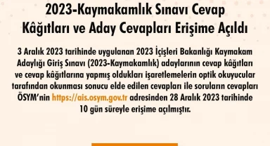 Kaymakamlık sınavı sonuçları açıklandı