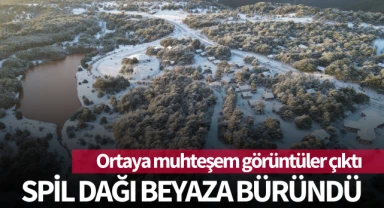 Spil Dağı beyaza büründü