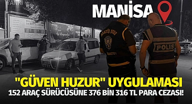 ''Güven Huzur'' uygulaması: 152 araç ve sürücüsüne 376 bin 316 TL ceza!