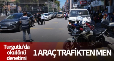 Turgutlu'da okul önü denetimi: 1 araç trafikten men