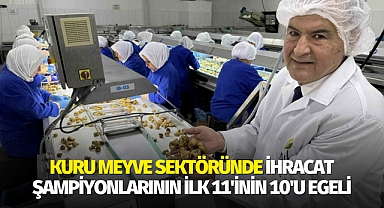 Kuru meyve sektöründe ihracat şampiyonlarının ilk 11'inin 10'u Egeli