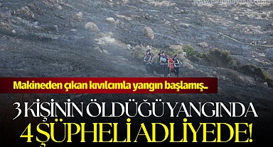 3 kişinin öldüğü yangında 4 şüpheli adliyede!