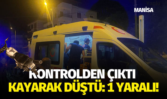 Kontrolden çıktı kayarak düştü: 1 yaralı