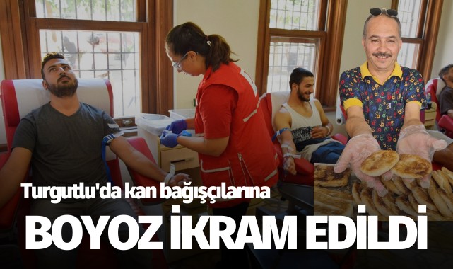 Turgutlu'da kan bağışçılarına boyoz ikram edildi