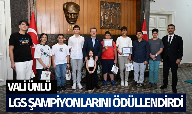 Vali Ünlü, LGS şampiyonlarını ödüllendirdi