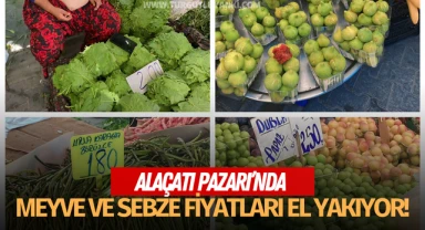 Alaçatı Pazarı'nda Meyve ve Sebze Fiyatları El Yakıyor