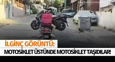 İlginç görüntü: Motosiklet üstünde motosiklet taşıdılar!