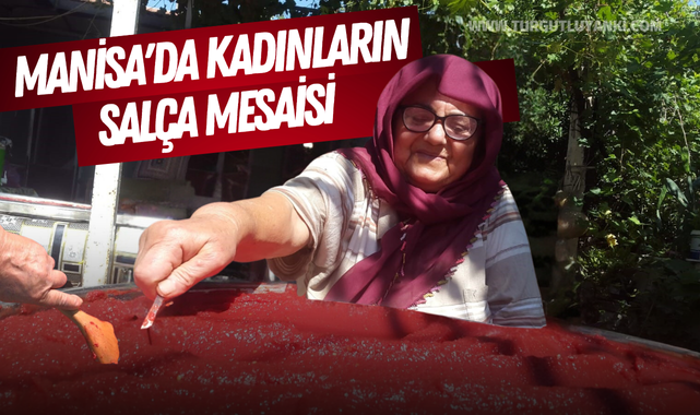 Manisa'da kadınların salça mesaisi