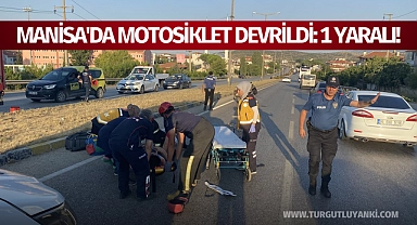 Manisa'da motosiklet devrildi: 1 yaralı