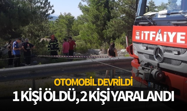 Otomobil devrildi: 1 ölü, 2 yaralı!