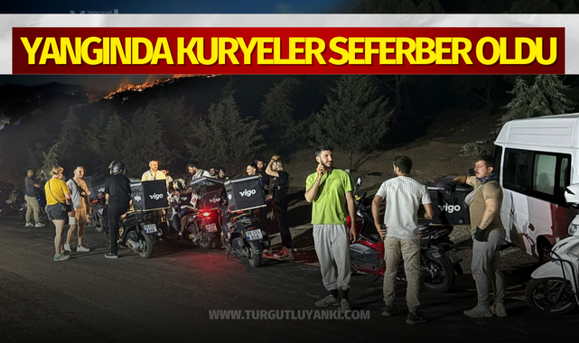 Yangında kuryeler seferber oldu