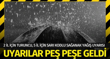 2 il için turuncu, 5 il için sarı kodlu sağanak yağış uyarısı