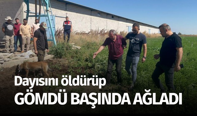 Dayısını öldürüp gömdü başında ağladı