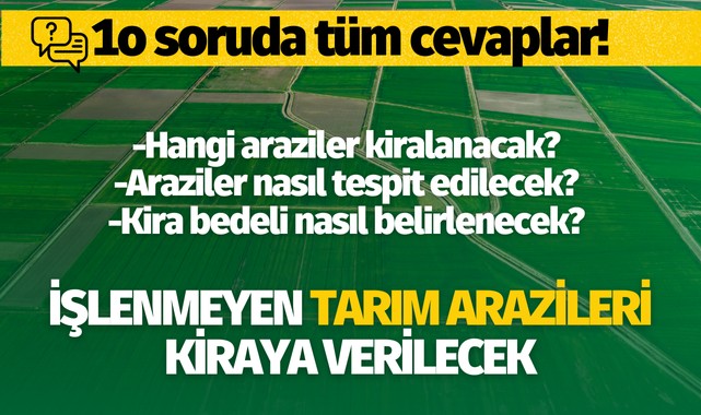 İşlenmeyen tarım arazileri kiraya verilecek! İşte 10 soruda tüm merak edilenler