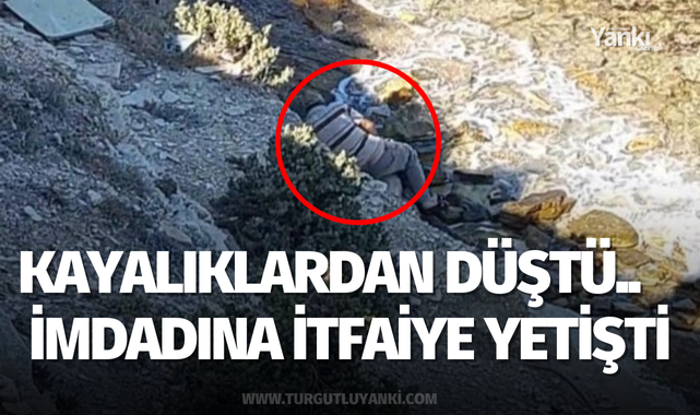 Kayalıklardan düştü.. İmdadına İtfaiye yetişti