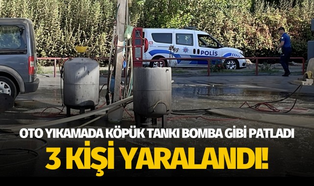 Akaryakıt istasyonundaki köpük tankı patladı: 3 yaralı!