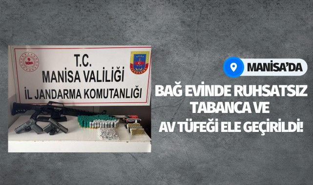 Bağ evinde ruhsatsız tabanca ve av tüfeği ele geçirildi!