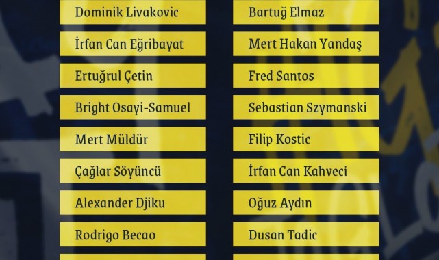 Fenerbahçe'nin Samsunspor maçı kamp kadrosu belli oldu