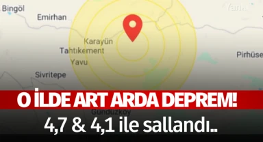 O ilde art arda deprem..