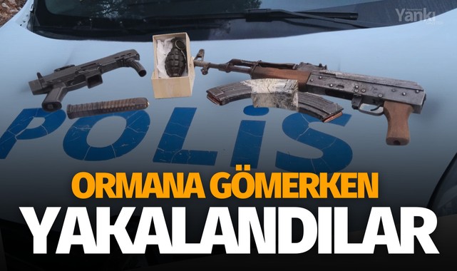 Ormana gömerken yakalandılar