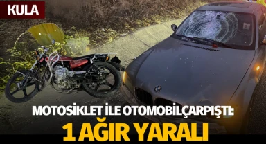 Motosiklet ile otomobil çarpıştı: 1 ağır yaralı