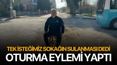 Tek İsteğimiz Yolun Sulanması Dedi 'Oturma Eylemi' Yaptı