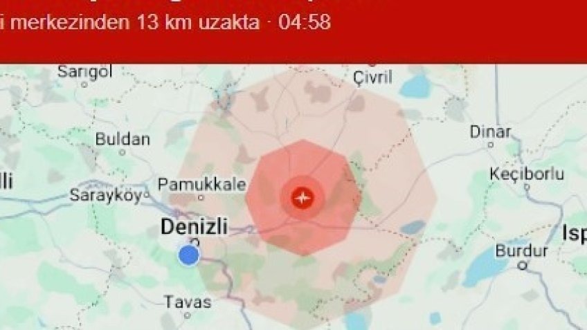 Denizli’de 3.9 şiddetinde deprem meydana geldi