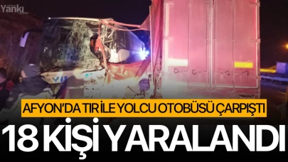 Afyon'da yolcu otobüsü kaza yaptı 18 yaralı