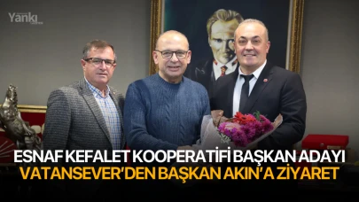 Esnaf Kefalet Kooperatifi Başkan adayı Vatansever’den Başkan Akın’a ziyaret