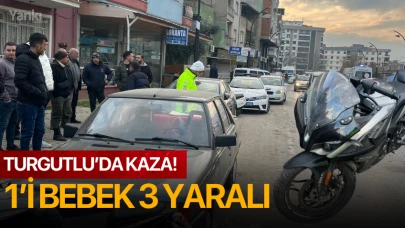 Turgutlu’da kaza! 1’i bebek 3 yaralı