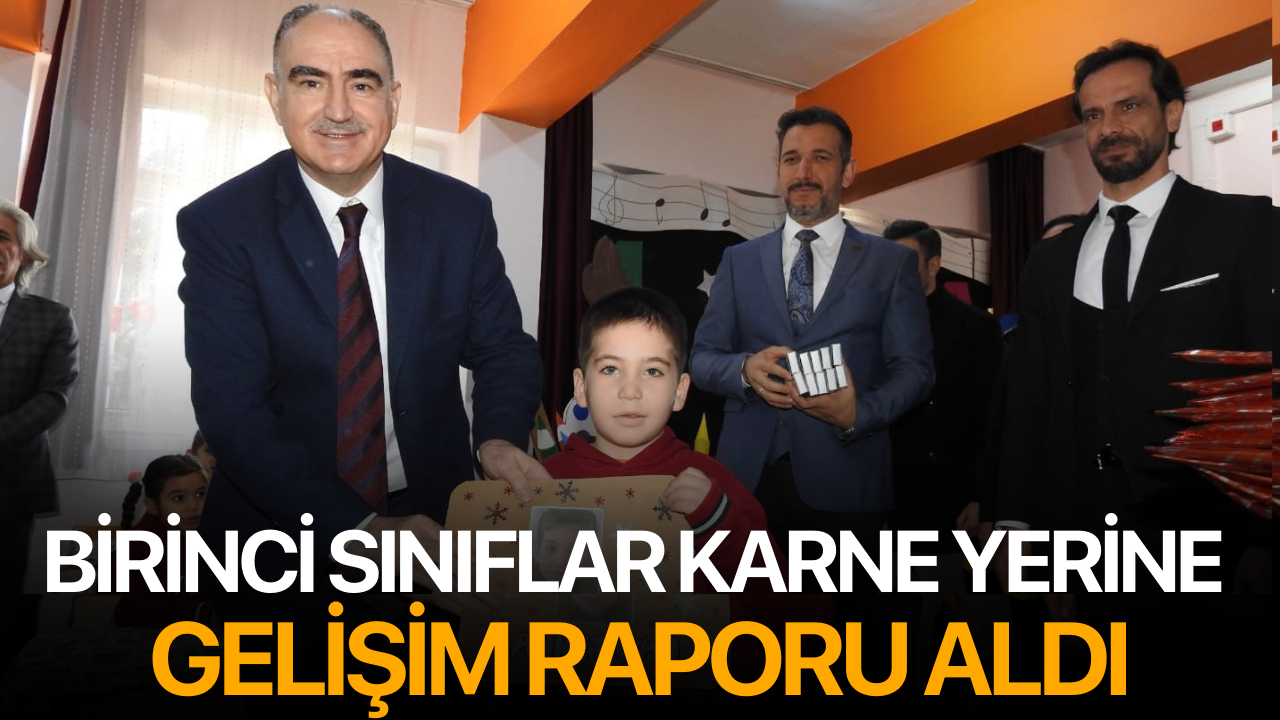 Birinci sınıflar karne yerine gelişim raporu aldı