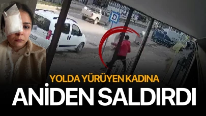 Yolda yürüyen kadın saldırıya uğradı, o anlar kameraya yansıdı