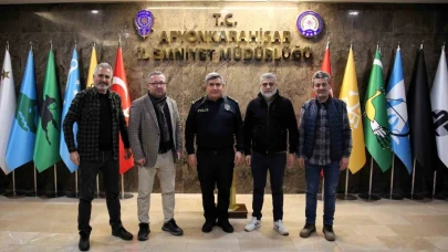 Manisalı Gazeteciler,  Afyon İl Emniyet Müdürü Mahmut Ay’ı ziyaret etti