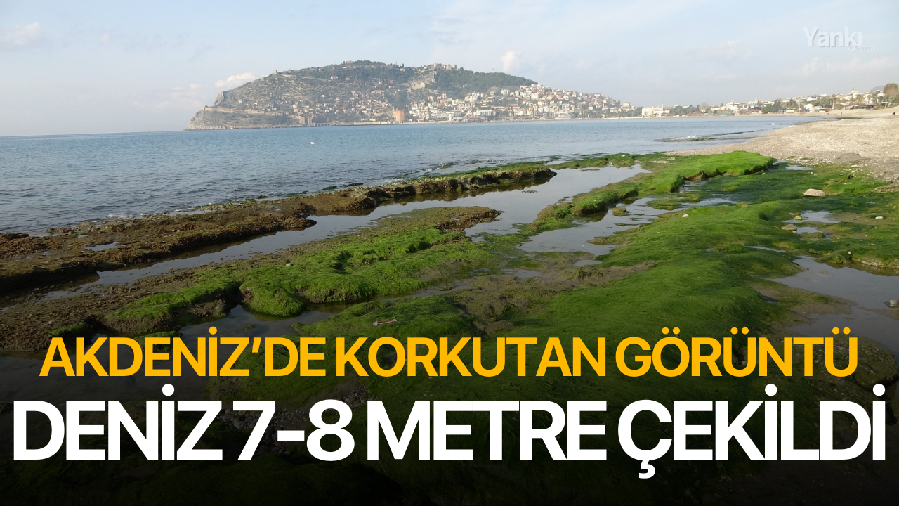 Alanya'da deniz suyu 7-8 metre çekildi