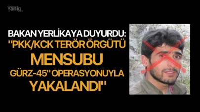 Bakan Yerlikaya duyurdu: "PKK/KCK terör örgütü mensubu Gürz-45" operasyonuyla yakalandı"