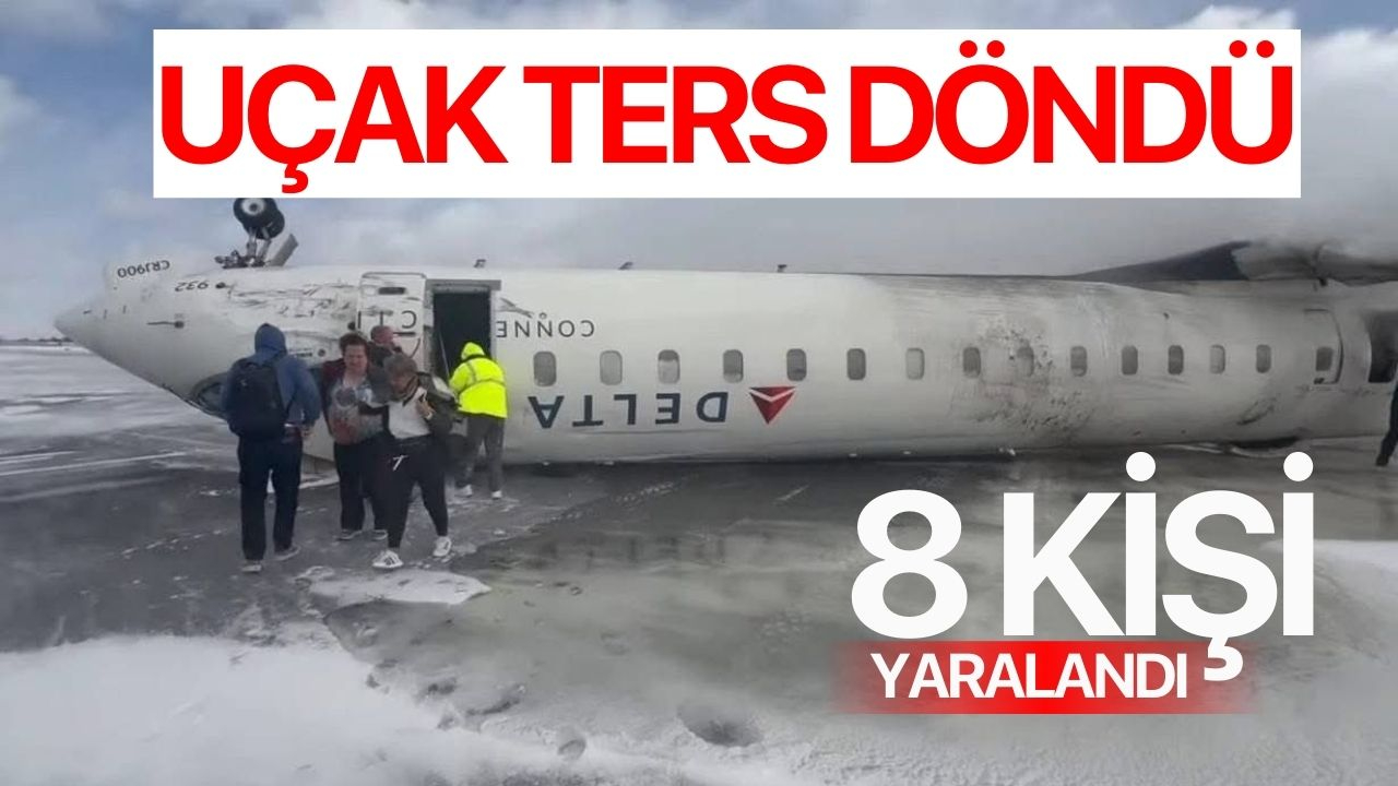 Kanada'da uçak kazası! Ters döndü