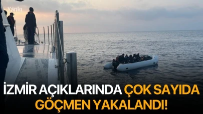 İzmir açıklarında çok sayıda göçmen yakalandı!