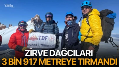 Zirve dağcıları 3 bin 917 metreye tırmandı