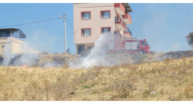 Selvilitepe’de ot yangını