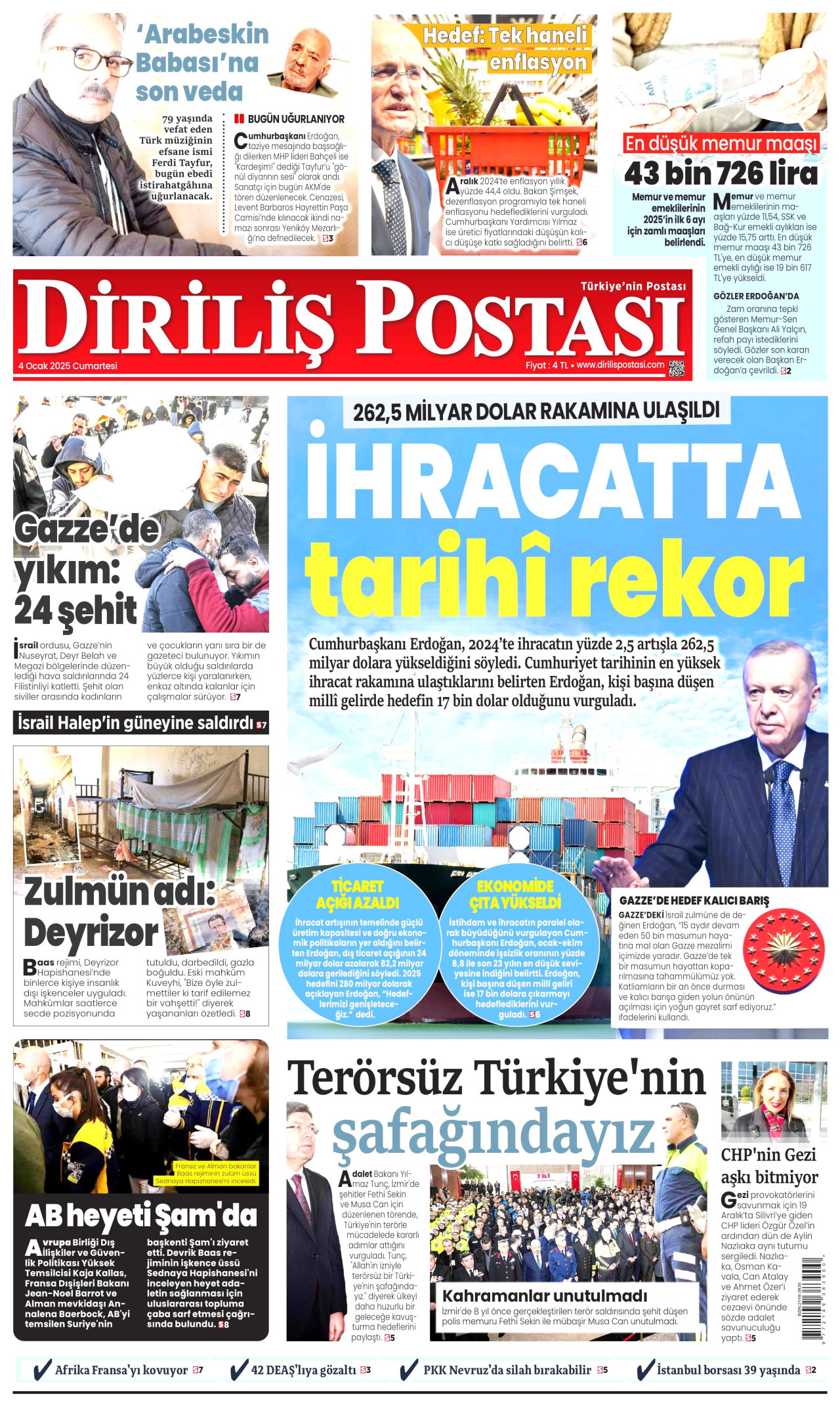 DİRİLİŞ POSTASI Gazete Manşeti