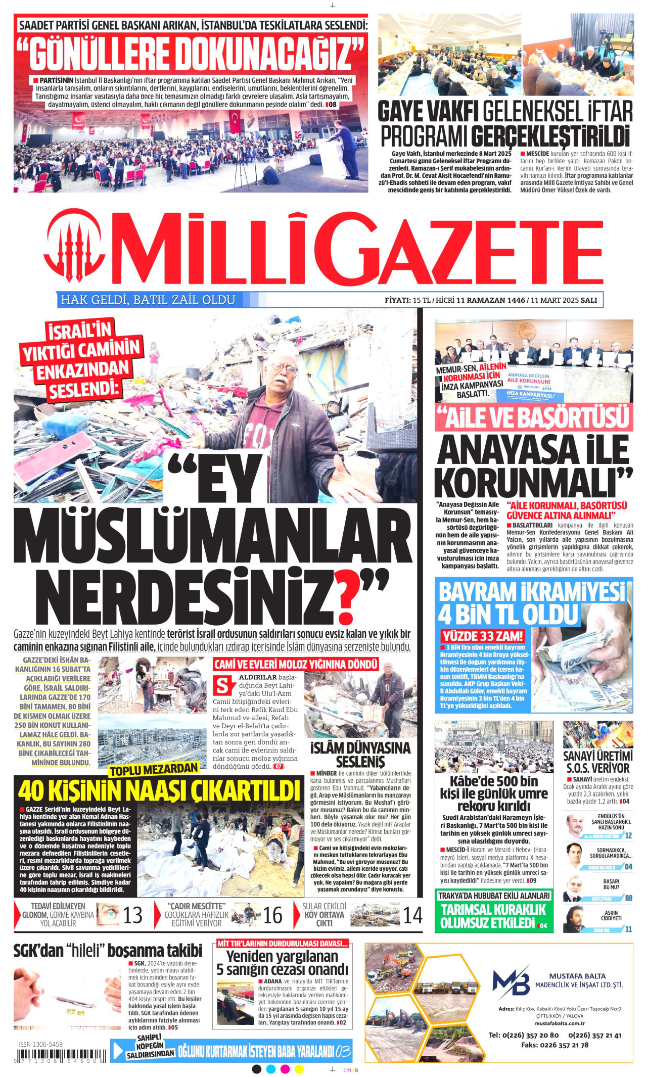 MİLLİ GAZETE Gazete Manşeti